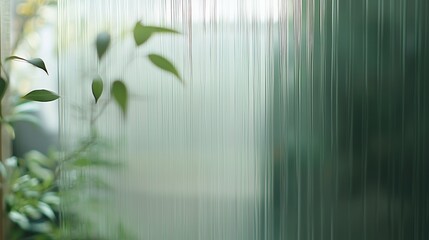 Translucent Green: A refreshing and serene scene captured behind a translucent green window. The image creates a sense of serenity and connection with nature