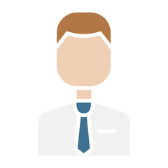 Man icon in flat color style