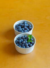 blueberries in a wooden bowl