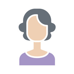 Woman icon in flat color style