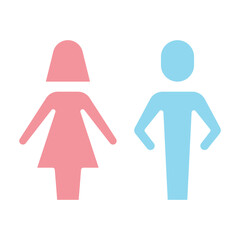 Toilet sign icon in flat color style