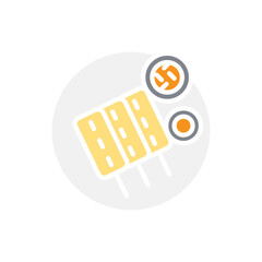 Satay icon in flat color style