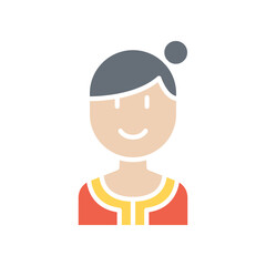 Singaporean icon in flat color style