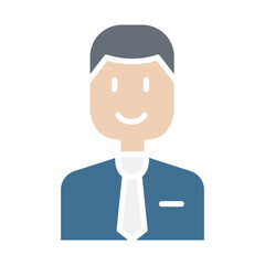 Staff icon in flat color style