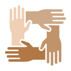 Obraz premium Teamwork icon in flat color style