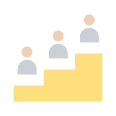 Human resource management icon in flat color style