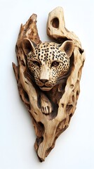 Jaguar, Animal, Sculpture, Wood Carving, Abstract Image, Texture, Pattern Background, Wallpaper, Smartphone Cover and Screen, PC, Laptop, 9:16 and 16:9 Format