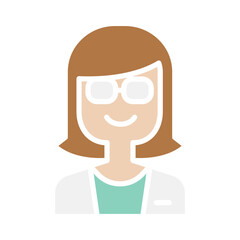 Doctor icon in flat color style