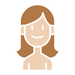 woman icon in flat color style