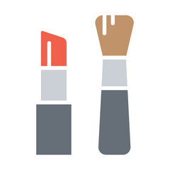 Cosmetics icon in flat color style