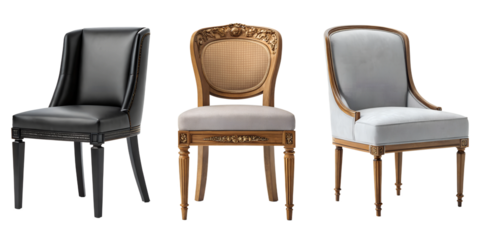 Side chair on white, modern minimalistic furniture piece, Cut Out