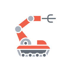robot icon in flat color style