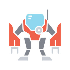 robot icon in flat color style