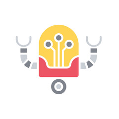 robot icon in flat color style