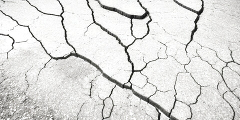 Earthquake-Damaged Land, Wall, and Floor Texture Overlays in Vector, Showing Cracks and Fractures in Black, White, and Grey, Ideal for Simulating Surface Deformation in Disaster Themed Projects.
