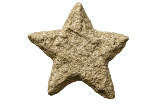 Decorative silver star design on cutout surface, cut out