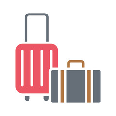 Baggage icon in flat color style