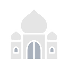 Taj mahal icon in flat color style