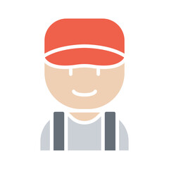 Tourist icon in flat color style