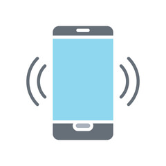 Phone ring icon in flat color style