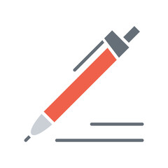 Take note icon in flat color style