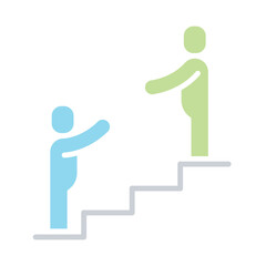 Helping icon in flat color style