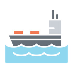 Oil Transport icon in flat color style