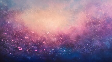 Naklejka premium Abstract Heart Nebula Watercolor Painting: Celestial Love