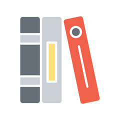 Book icon in flat color style