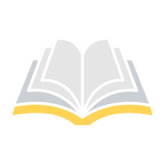 Open Book icon in flat color style