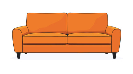 Obraz premium Classic double sofa in a vector clipart style isolated on a white background. Simple illustration of upholstered furniture