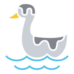 Water pollution icon in flat color style