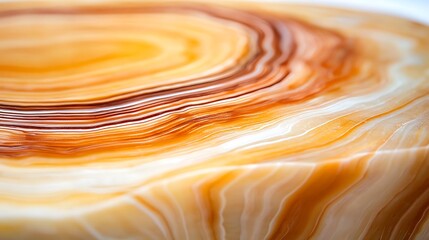 Close-up layered stone slice, displaying texture with soft focus background, possibly for design