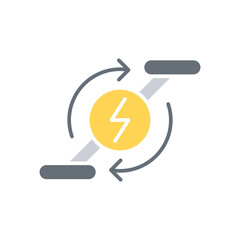 Electric bike, e-bike icon in flat color style