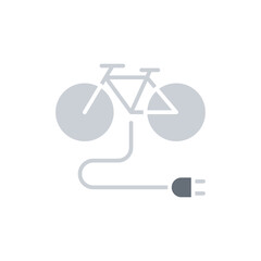 Electric bike, e-bike icon in flat color style
