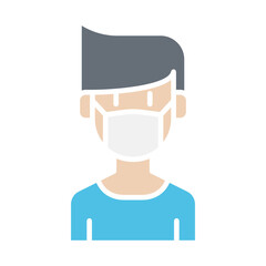 Patient icon in flat color style