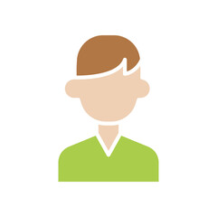 Man icon in flat color style