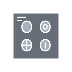 Brain scan icon in flat color style