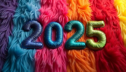 Numbers 2025 with bright colors