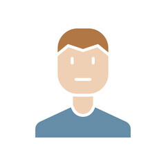 Worry icon in flat color style