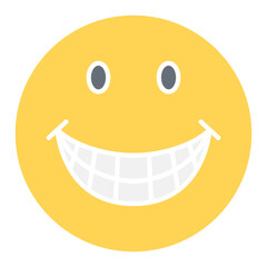 Happy icon in flat color style