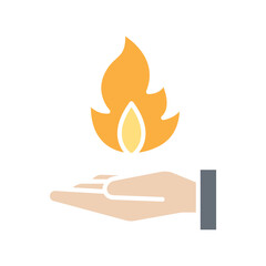 Magic icon in flat color style