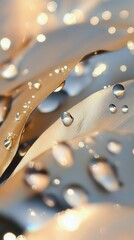 Water droplets on leaves nature close-up soft light macro view environmental beauty