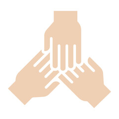 Teamwork icon in flat color style