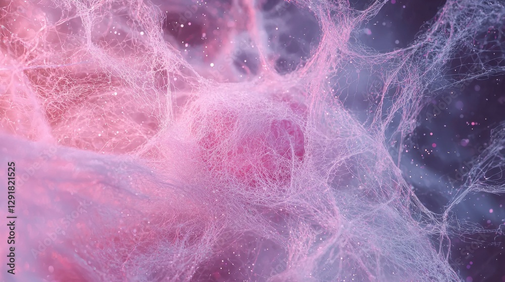 Poster exploring cellular structures in microcosm lab environment scientific visualization abstract perspec
