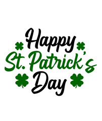 Fototapeta premium Happy St Patricks Day typography design on plain white transparent isolated background for card, shirt, hoodie, sweatshirt, apparel, tag, mug, icon, poster or badge