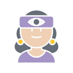 Necromancer icon in flat color style