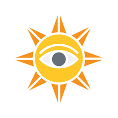 Astrology icon in flat color style