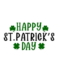Happy St Patricks Day typography design on plain white transparent isolated background for card, shirt, hoodie, sweatshirt, apparel, tag, mug, icon, poster or badge