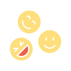Happy icon in flat color style